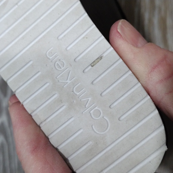 Calvin Klein black and white mesh open toe wedges. Size 10 - Picture 6 of 12